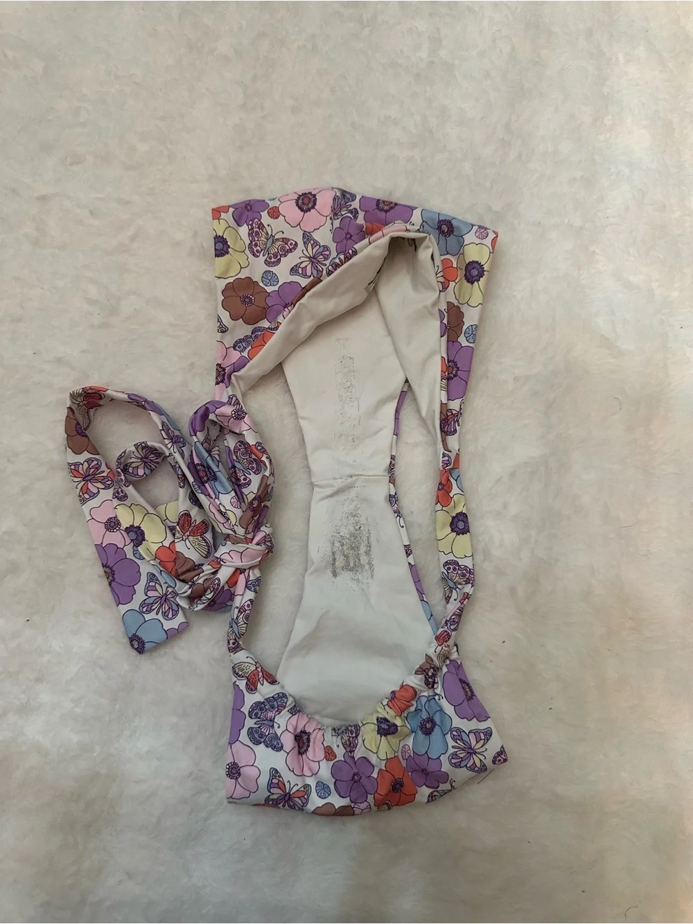 New! Frankie's Bikinis Multicolor Floral Side Tie Bikini Bottom 39118